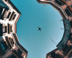 Preview wallpaper building, sky, plane, architecture, facades