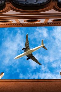 Preview wallpaper building, sky, plane, architecture, bottom view