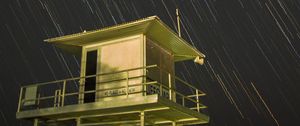 Preview wallpaper building, sky, stars, long exposure, night