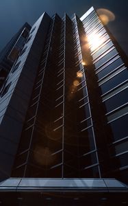 Preview wallpaper building, skyscraper, architecture, glare, dark