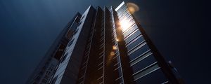 Preview wallpaper building, skyscraper, architecture, glare, dark