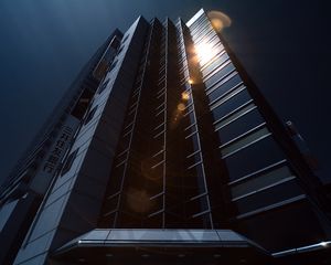 Preview wallpaper building, skyscraper, architecture, glare, dark