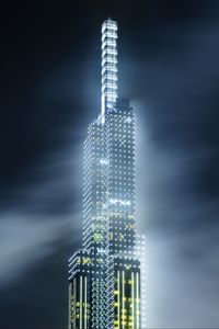 Preview wallpaper building, skyscraper, architecture, night, backlight
