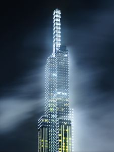 Preview wallpaper building, skyscraper, architecture, night, backlight