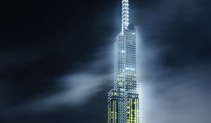 Preview wallpaper building, skyscraper, architecture, night, backlight