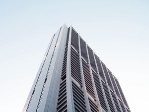 Preview wallpaper building, skyscraper, architecture, gray