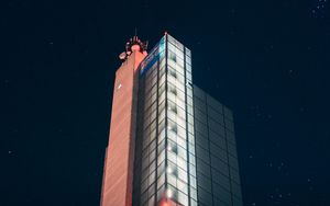 Preview wallpaper building, skyscraper, architecture, night, dark