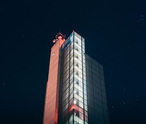 Preview wallpaper building, skyscraper, architecture, night, dark
