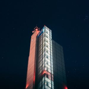 Preview wallpaper building, skyscraper, architecture, night, dark