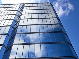 Preview wallpaper building, skyscraper, architecture, glass, reflection, blue