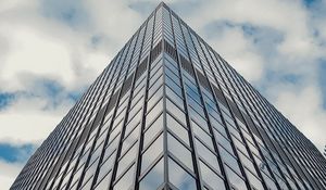 Preview wallpaper building, skyscraper, architecture, glass, bottom view