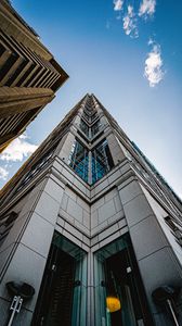 Preview wallpaper building, skyscraper, bottom view, facade