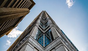 Preview wallpaper building, skyscraper, bottom view, facade