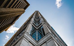 Preview wallpaper building, skyscraper, bottom view, facade