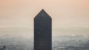 Preview wallpaper building, skyscraper, city, architecture, fog