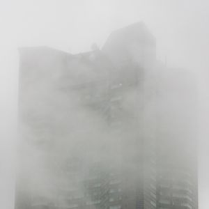 Preview wallpaper building, skyscraper, fog, architecture