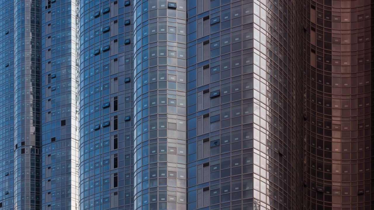 Wallpaper building, skyscraper, glass, facade