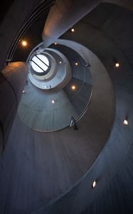Preview wallpaper building, spiral, roof, light, architecture, gray