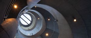 Preview wallpaper building, spiral, roof, light, architecture, gray