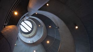 Preview wallpaper building, spiral, roof, light, architecture, gray
