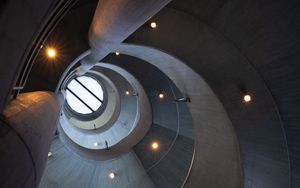 Preview wallpaper building, spiral, roof, light, architecture, gray