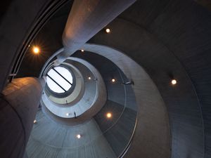 Preview wallpaper building, spiral, roof, light, architecture, gray