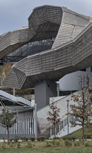 Preview wallpaper building, stairs, architecture, trees