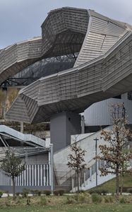 Preview wallpaper building, stairs, architecture, trees