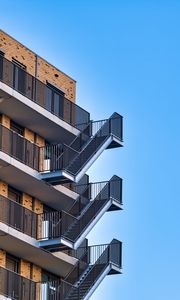 Preview wallpaper building, stairs, floors, architecture, sky
