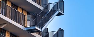 Preview wallpaper building, stairs, floors, architecture, sky