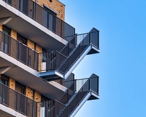 Preview wallpaper building, stairs, floors, architecture, sky