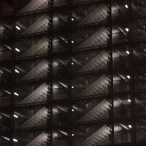 Preview wallpaper building, stairs, lights, dark