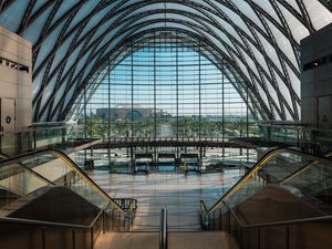 Preview wallpaper building, station, stairs, architecture