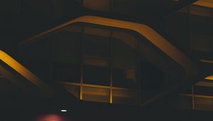 Preview wallpaper building, structure, architecture, minimalism, night
