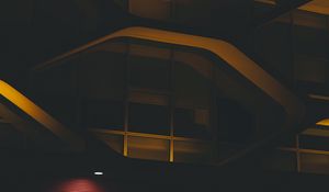 Preview wallpaper building, structure, architecture, minimalism, night