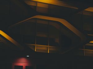 Preview wallpaper building, structure, architecture, minimalism, night
