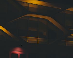 Preview wallpaper building, structure, architecture, minimalism, night