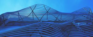 Preview wallpaper building, structure, stripes, curves, architecture, blue