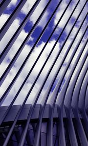 Preview wallpaper building, structure, stripes, sky, clouds