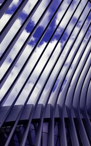Preview wallpaper building, structure, stripes, sky, clouds