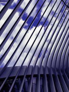 Preview wallpaper building, structure, stripes, sky, clouds