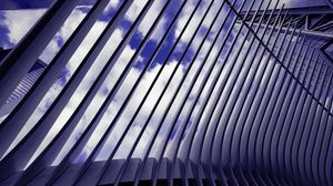 Preview wallpaper building, structure, stripes, sky, clouds