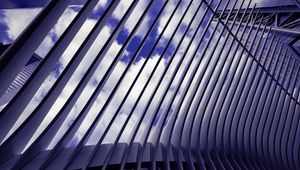 Preview wallpaper building, structure, stripes, sky, clouds