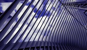 Preview wallpaper building, structure, stripes, sky, clouds