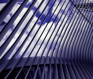 Preview wallpaper building, structure, stripes, sky, clouds