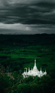 Preview wallpaper building, temple, forest, nature