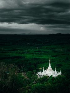 Preview wallpaper building, temple, forest, nature