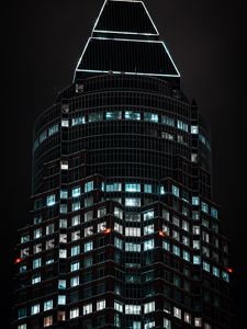 Preview wallpaper building, tower, architecture, dark, backlight