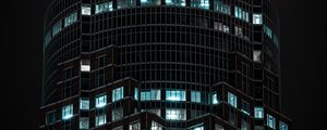 Preview wallpaper building, tower, architecture, dark, backlight