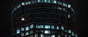 Preview wallpaper building, tower, architecture, dark, backlight